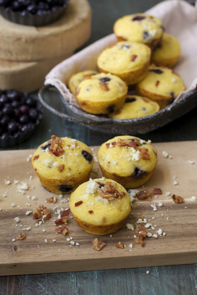 Bacon and Gorgonzola Blueberry Muffins