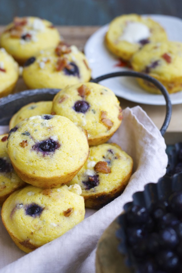Bacon and Gorgonzola Blueberry Muffins