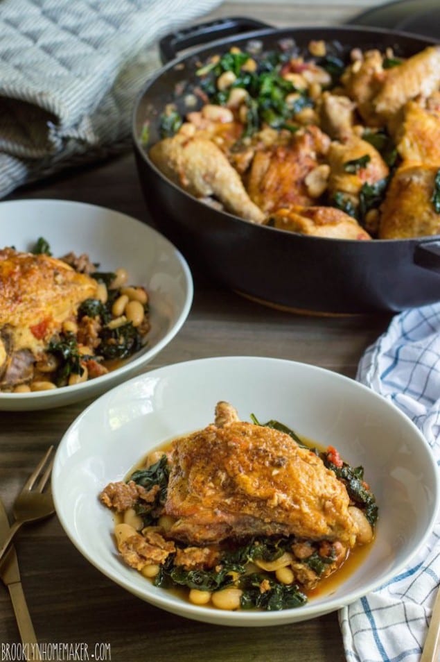 Kale and White Bean Braised Chicken