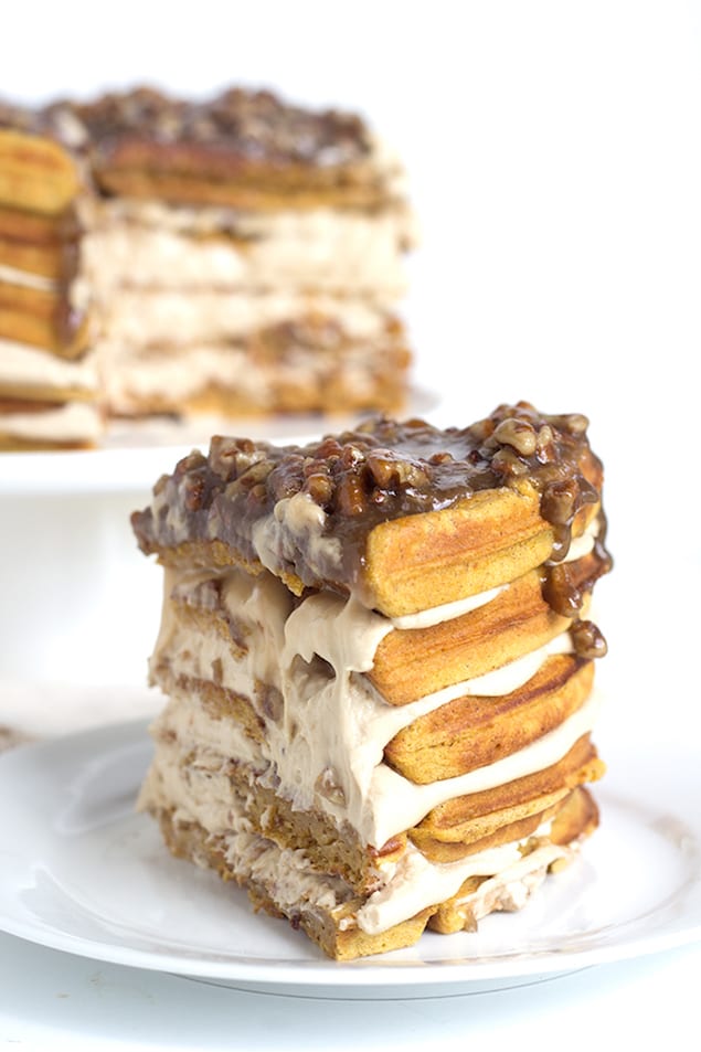 Pumpkin Pecan Waffle Cake