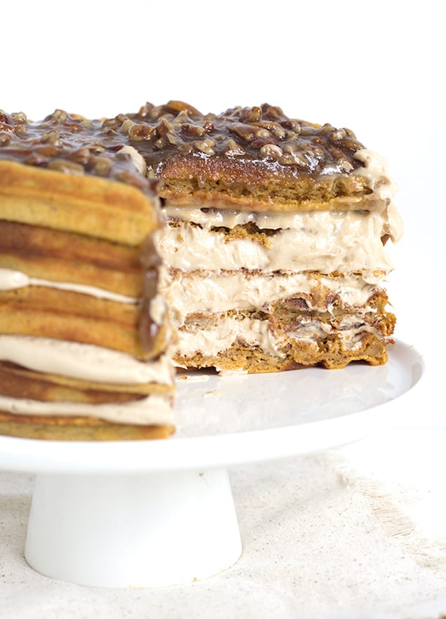 Pumpkin Pecan Waffle Cake