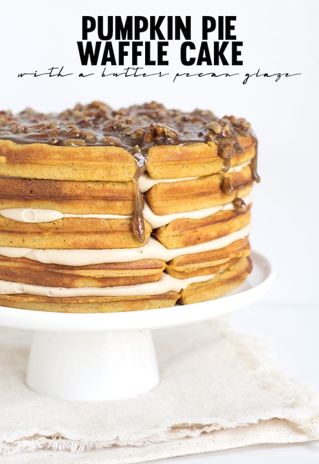 Pumpkin Pecan Waffle Cake