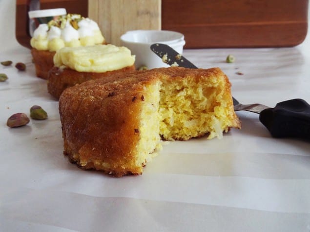 Gluten Free Almond and Mastika Cake with Pastry Cream