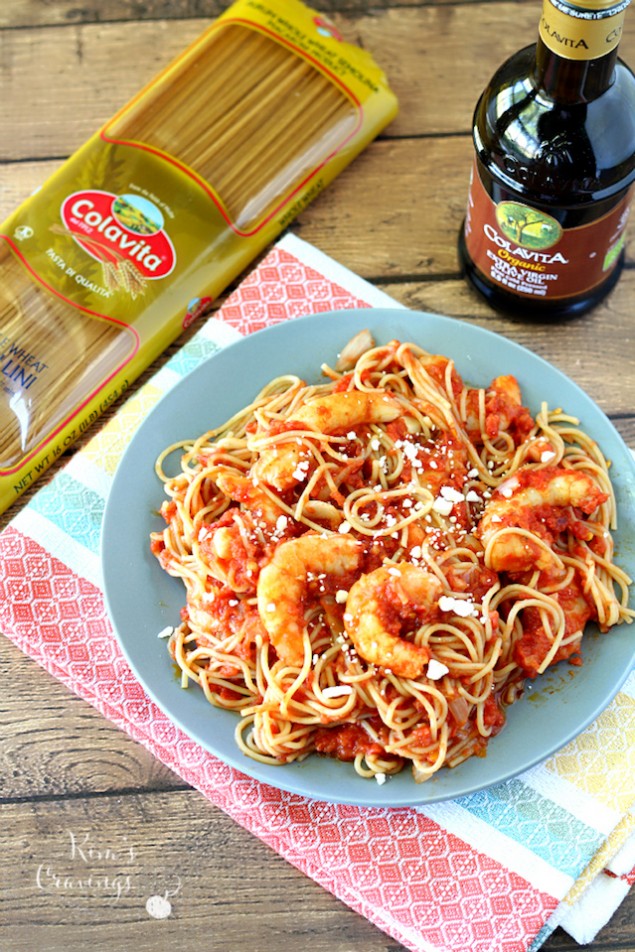 Italian Holiday Table: Red Pepper Shrimp Pasta and Chocolate Olive Oil Cake