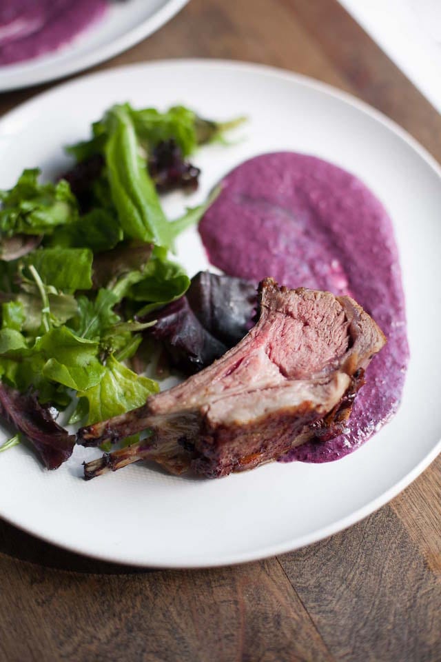Roasted Lamb and Blueberry Sauce