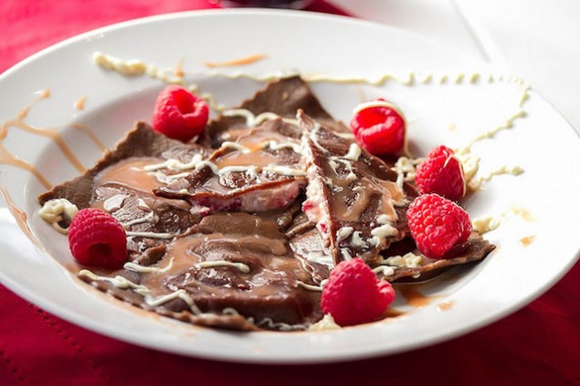 Italian Holiday Table Flank Steak With Artichoke Lemon Risotto And Chocolate Ravioli Dessert