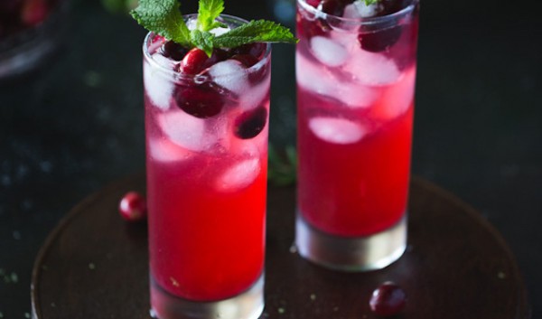 Cranberry Rum Punch with Mint