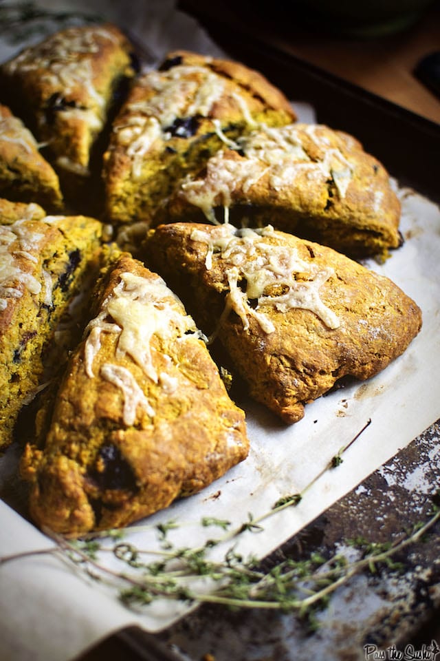 Savory Pumpkin and Blueberry Scones with Cheddar
