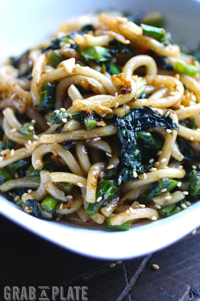Garlic and Rapini Udon Noodles