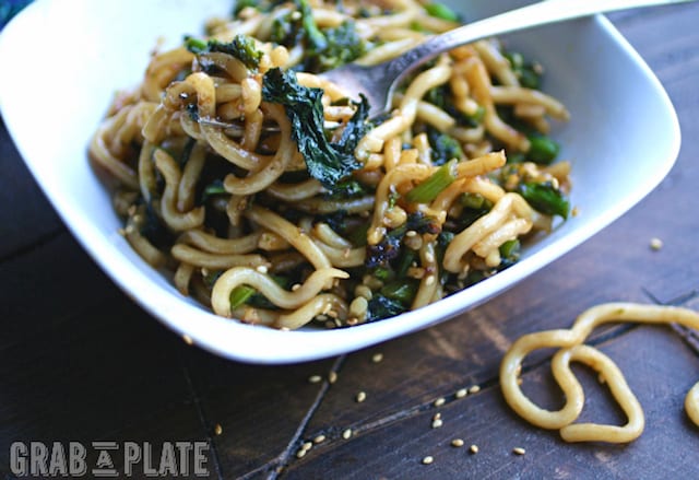 Garlic and Rapini Udon Noodles