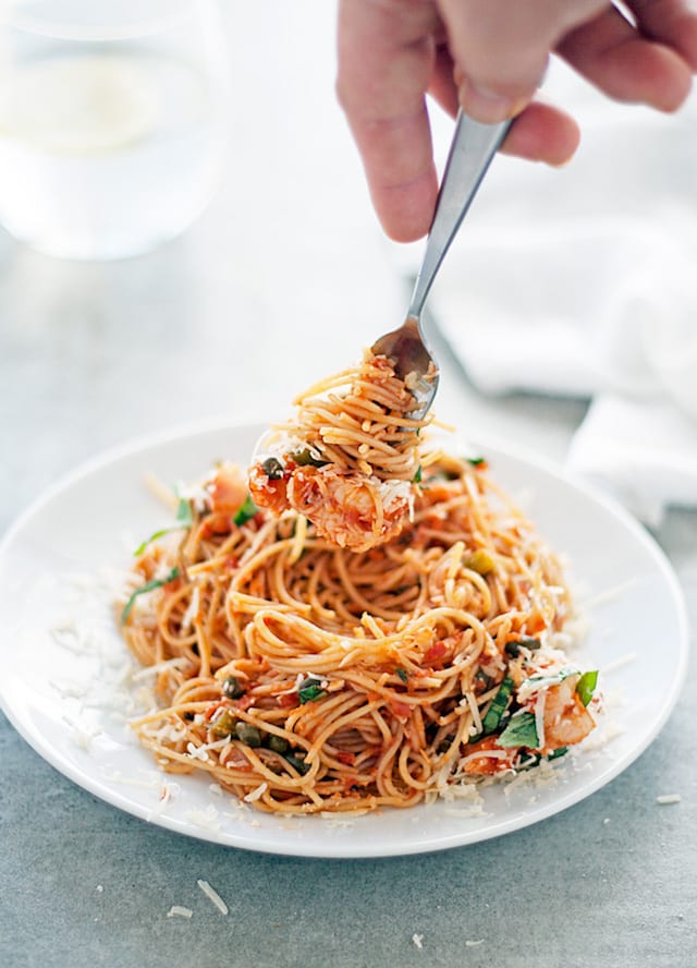Italian Holiday Table: Spicy Shrimp Pasta and Olive Oil Orange Cake