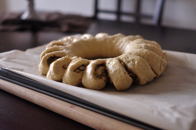 Sage and Walnut Ring with Maple Glaze