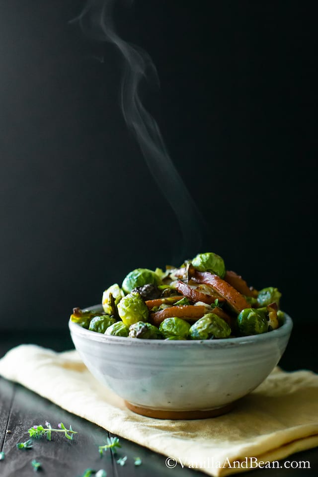 Roasted Pear and Brussels Sprouts