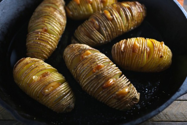 Hassleback Potatoes and Garlic Confit