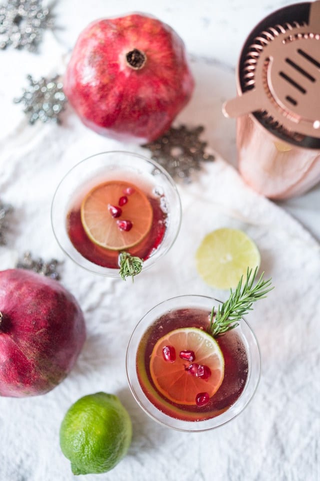 Pomegranate Lime Drop Cocktail