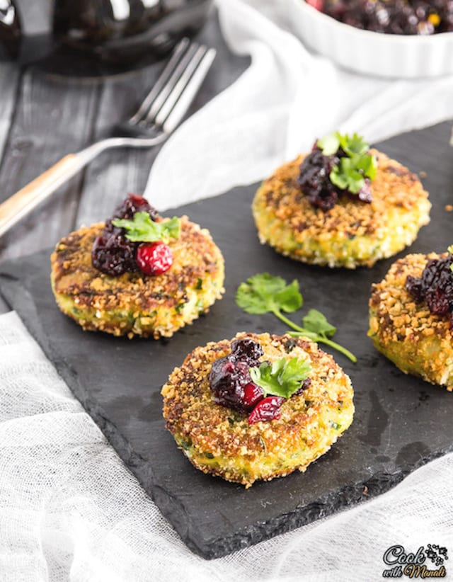 Potato Cakes and Cranberry Orange Sauce