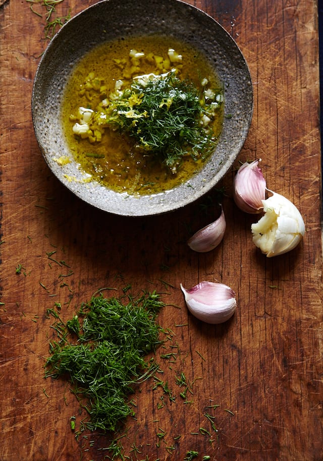 Salt Crusted Garlic and Herb Potatoes with Fennel