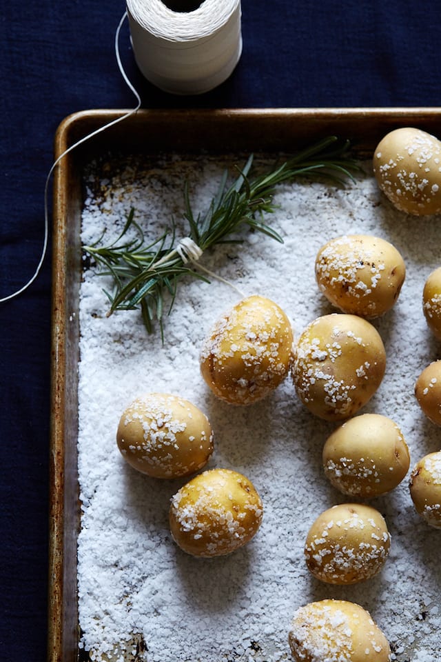 Salt Crusted Garlic and Herb Potatoes with Fennel