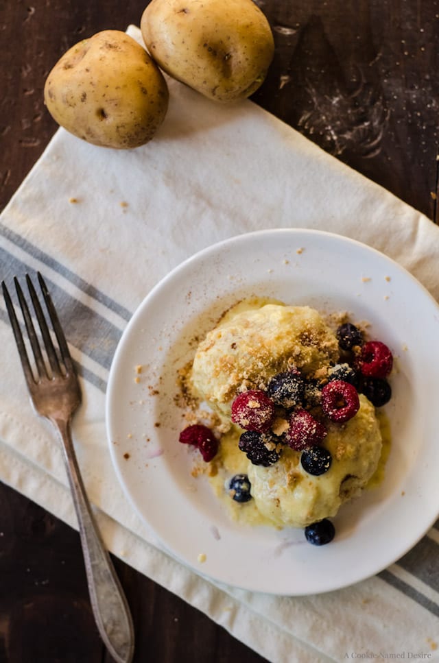 Plum Jam Filled Gnocchi and Crème Anglaise