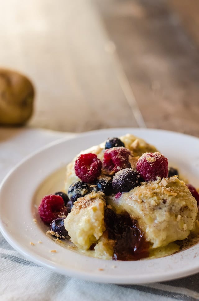 Plum Jam Filled Gnocchi and Crème Anglaise