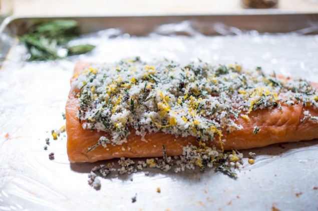 Cured Lemon Salmon with Vodka, Juniper, and Rosemary