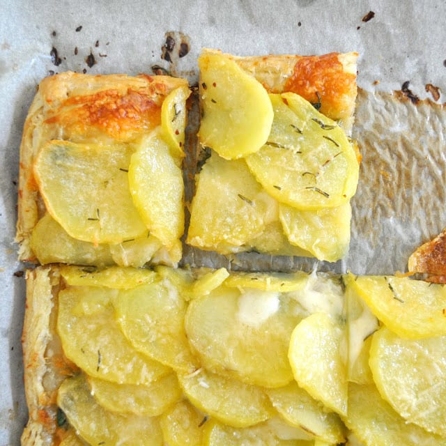 Buttery Potato Spinach Tart