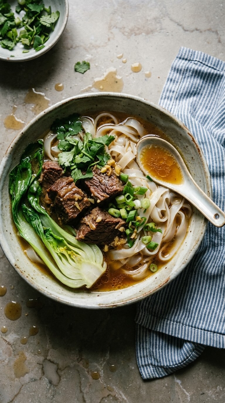 La soupe au bœuf, aux nouilles et au riz est un art