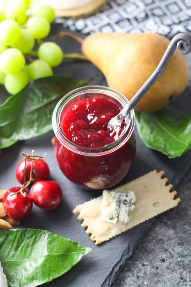 Dessert Cheese Plate with Cinnamon Plum Jam