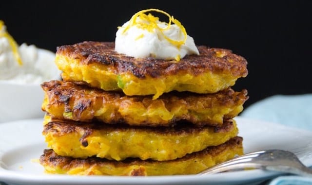 Lemon Goat Cheese and Butternut Fritters