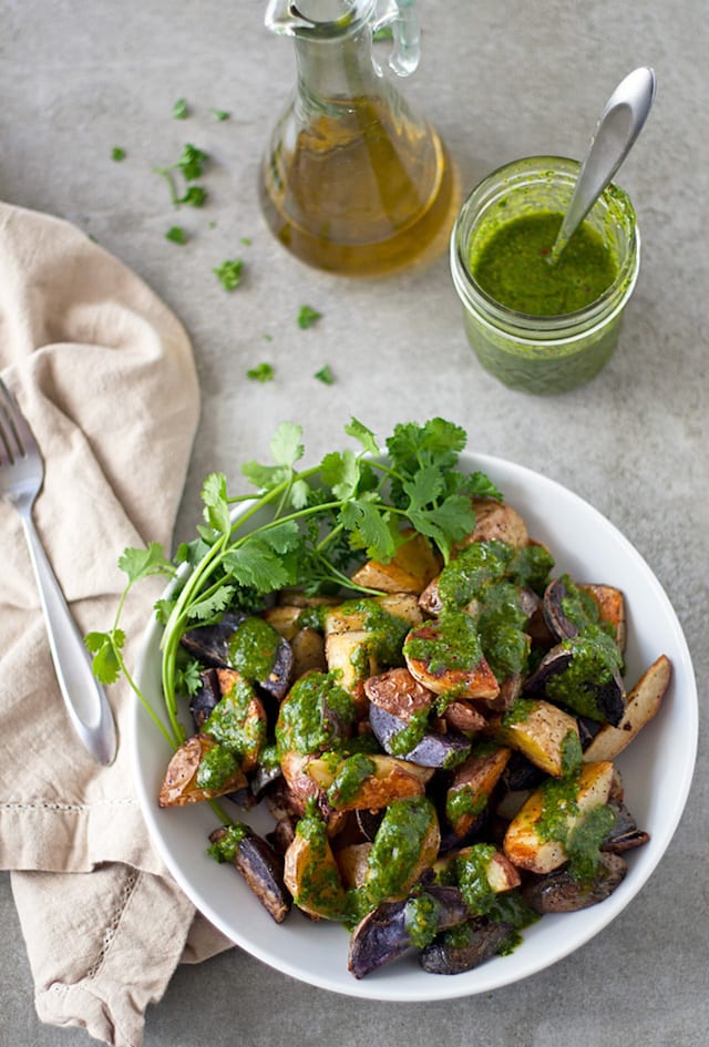 Garlic Chimichurri and Garlic Roasted Potatoes