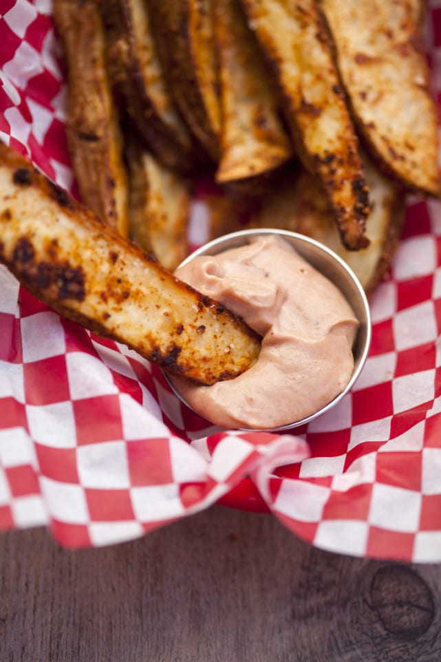 Spiced Potato Wedges and Campfire Sauce