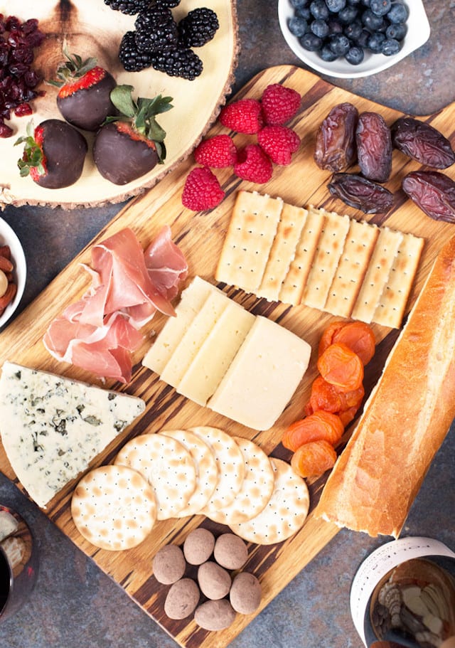 Sweet and Salty Valentine's Day Cheese Board