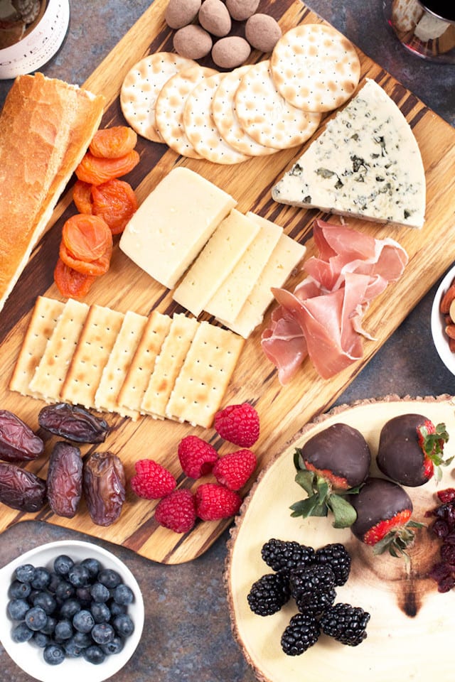 Sweet and Salty Valentine's Day Cheese Board