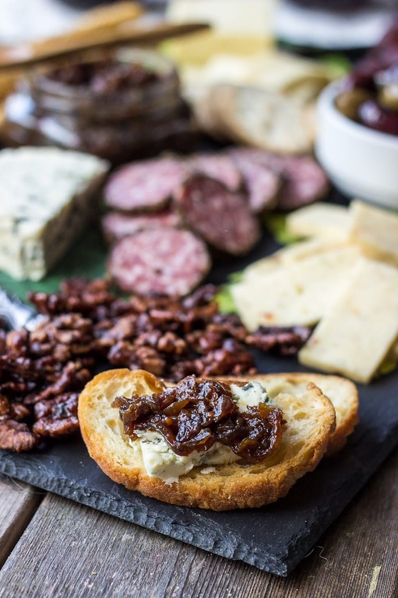 A Stunning Cheese Board with Bacon Jam