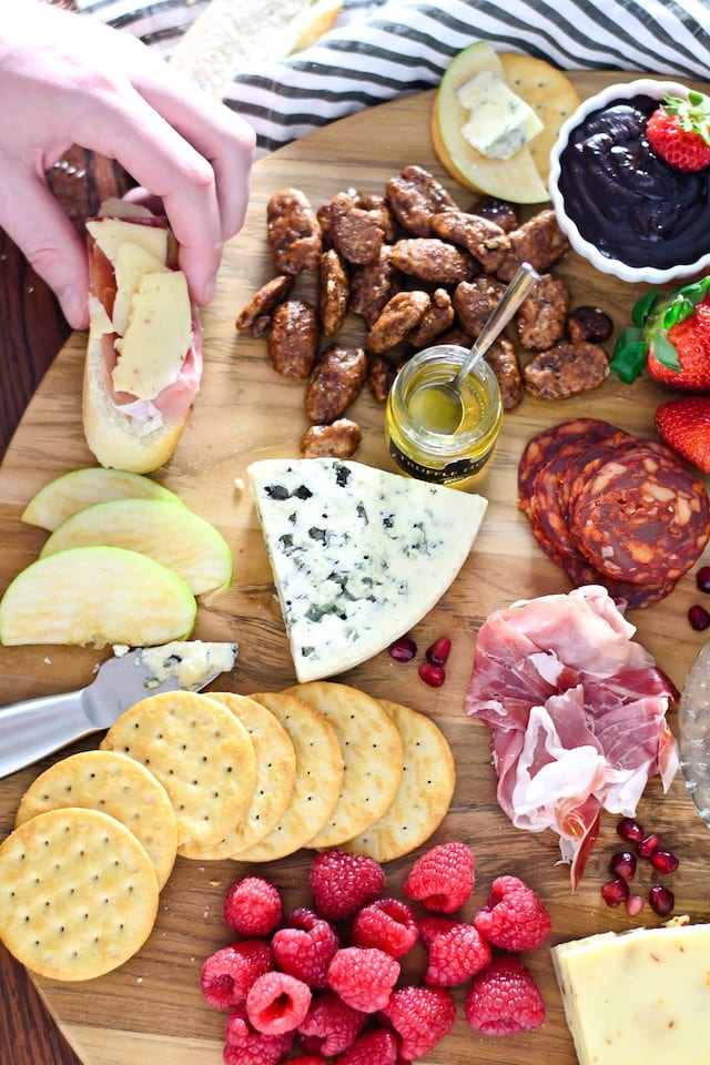 An Epic Valentine's Day Cheese and Chocolate Board