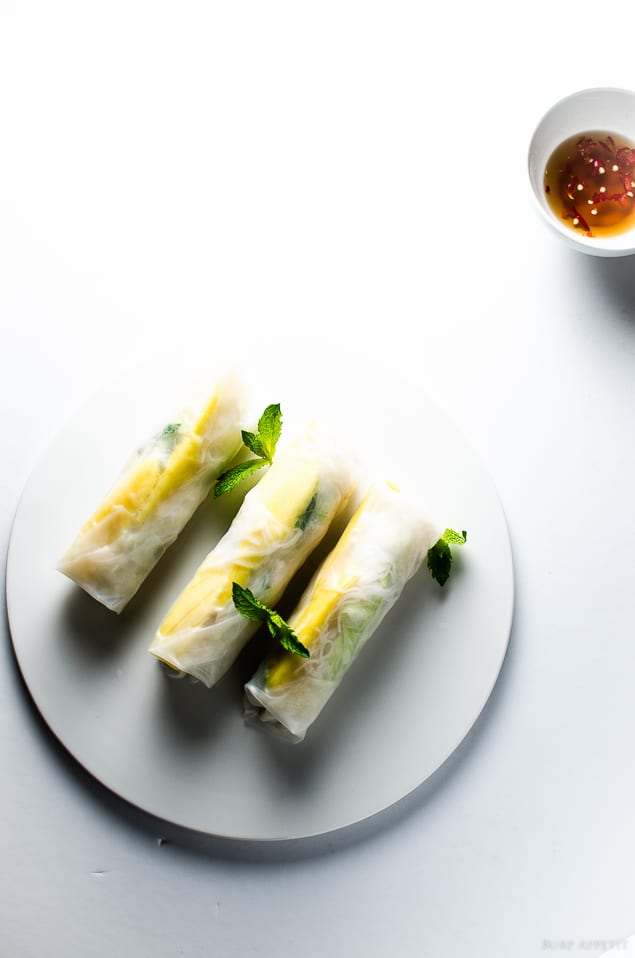 chicken & mango summer rolls