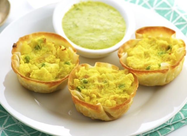 Potato Bites and Cilantro Sauce