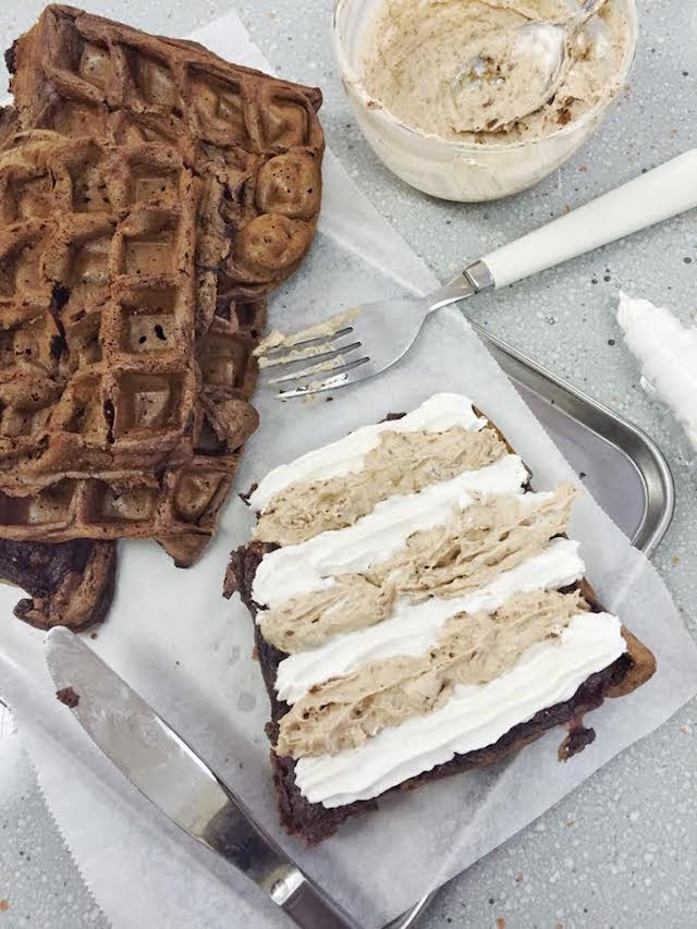 Fluffy Chocolate Waffle Sandwhich