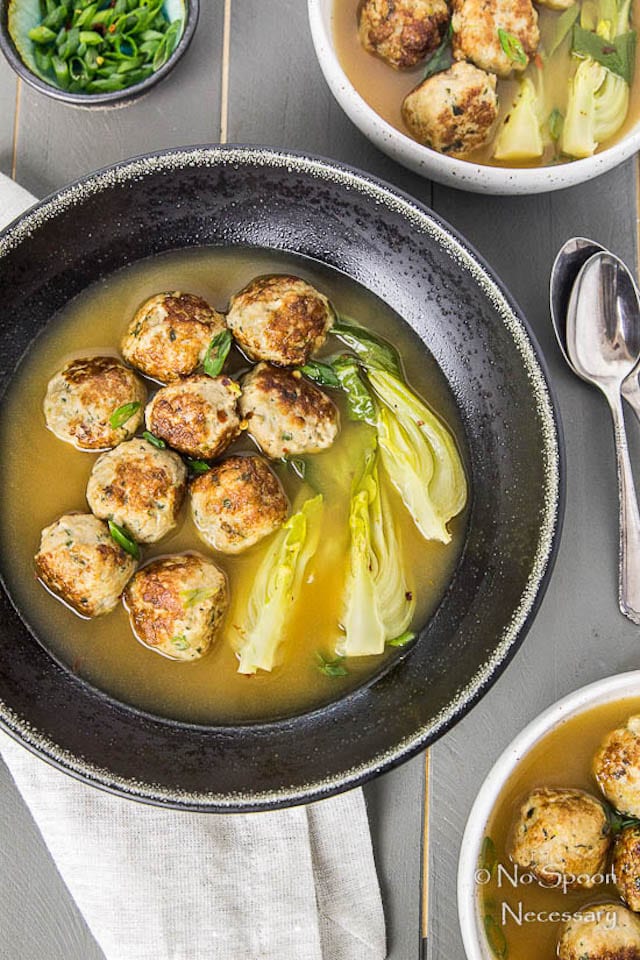 Ginger Meatballs in Miso Broth