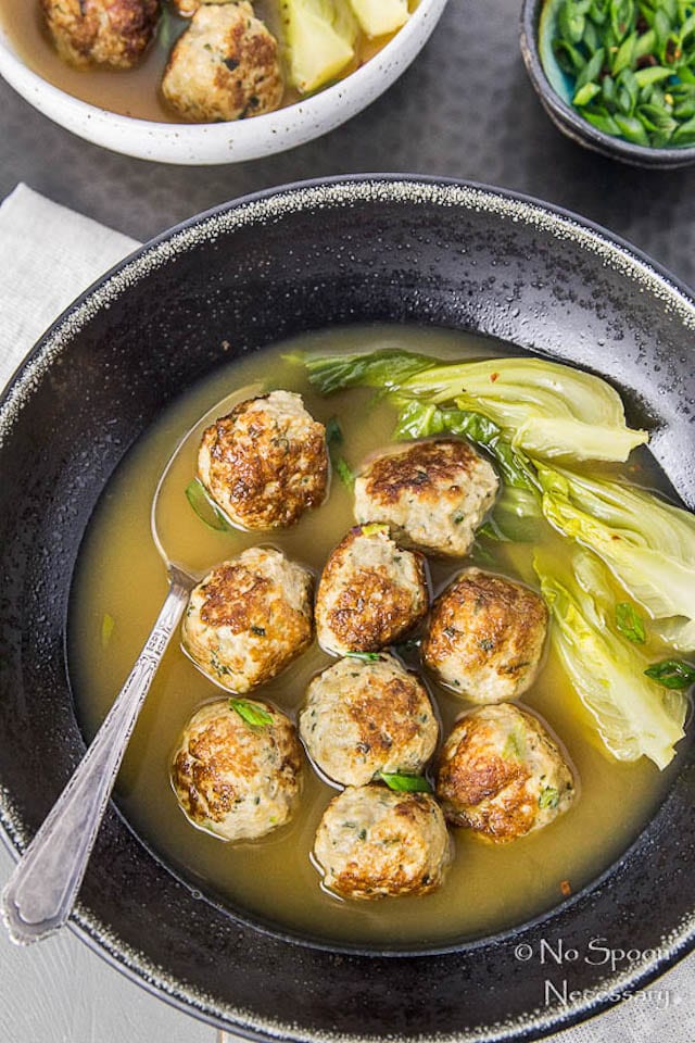 Ginger Meatballs in Miso Broth