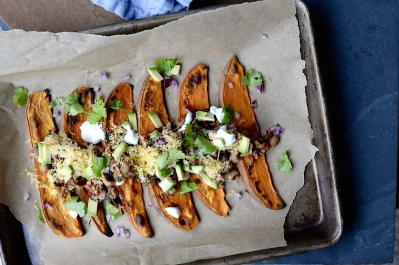 Nacho Style Sweet Potato Wedges