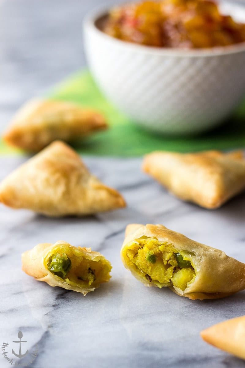 Potato Samosas and Mango Chutney