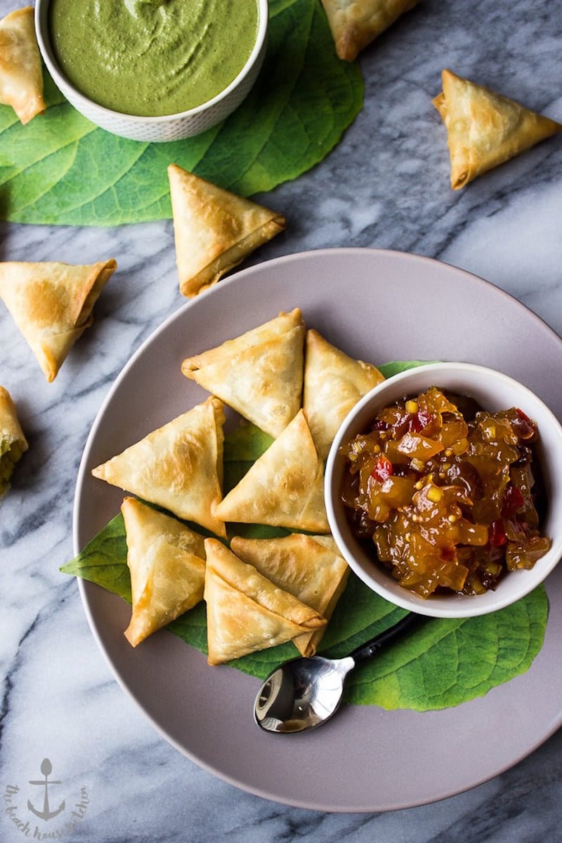 Potato Samosas and Mango Chutney