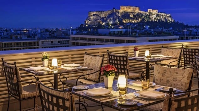 Romantic-dinner-at-the-Tudor-Hall-Restaurant-with-amazing-Acropolis-views_King-George-Athens_