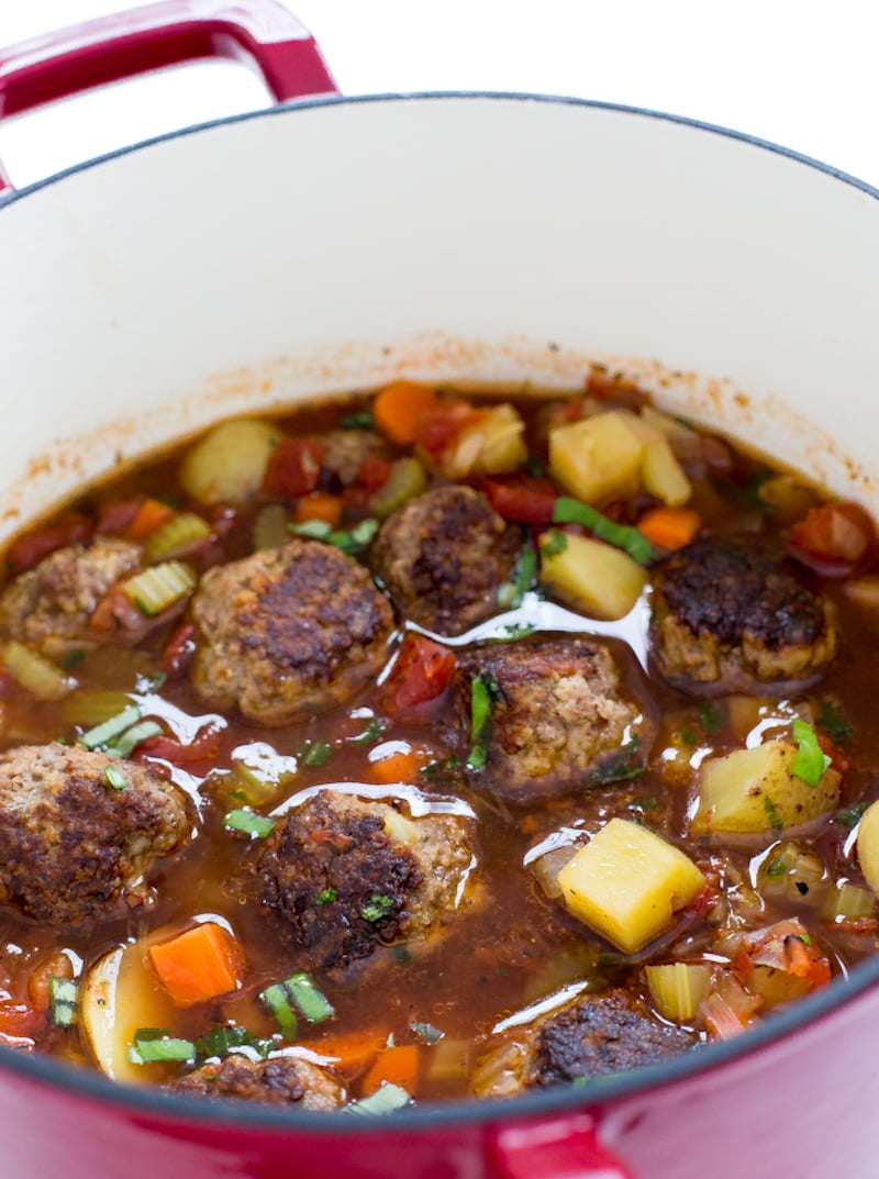 Italian Meatball and Potato Soup