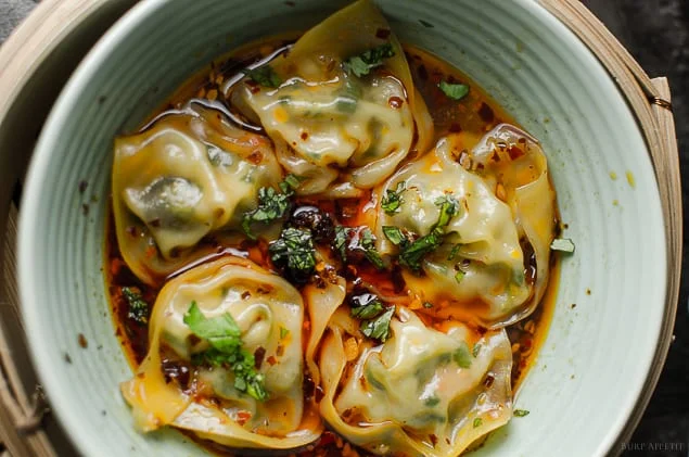 Steamed Wontons In Chili Broth