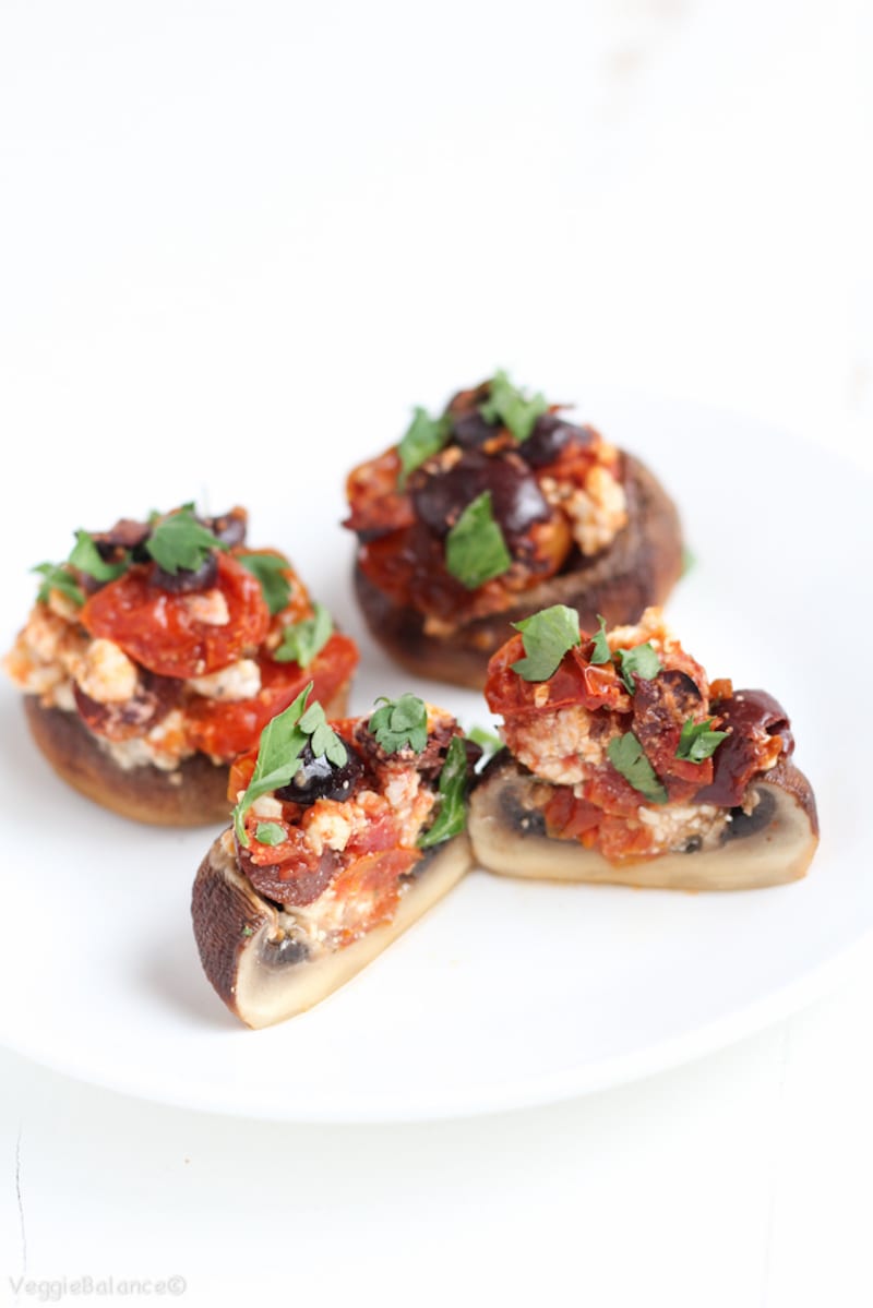 Feta and Tomato Roasted Stuffed Mushrooms2