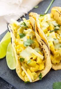 Green Chile and Egg Breakfast Tacos