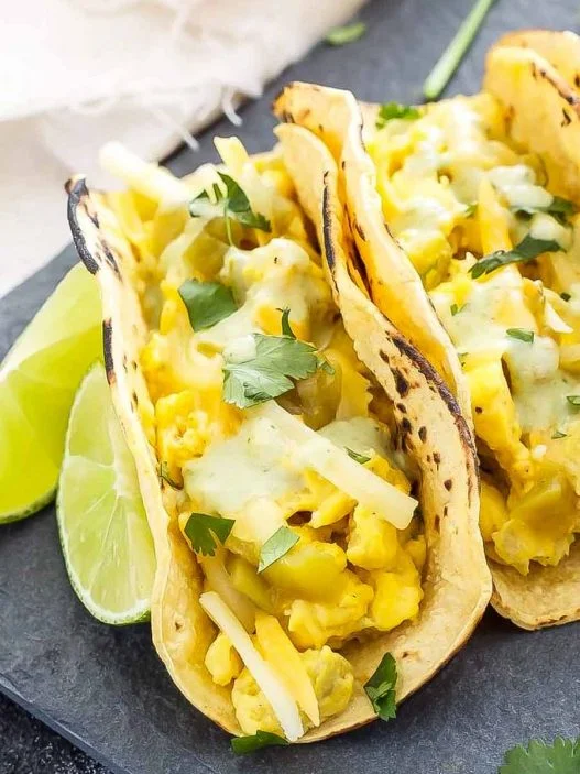 Green Chile and Egg Breakfast Tacos