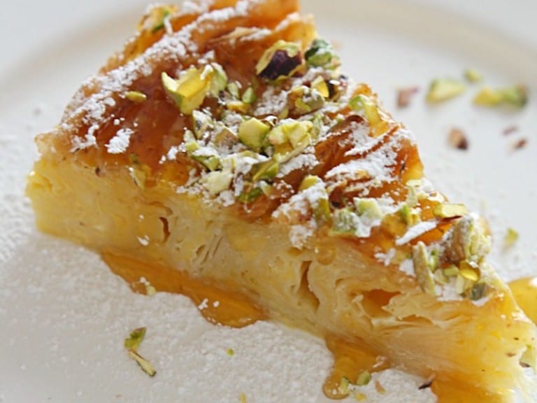 Greek Bougatsa With Honey And Pistachios